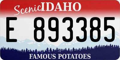 ID license plate E893385