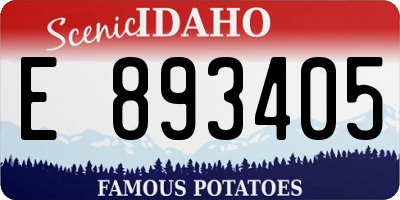 ID license plate E893405