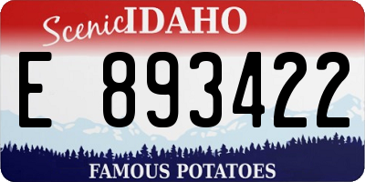 ID license plate E893422