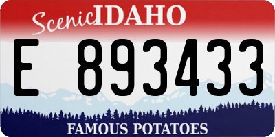 ID license plate E893433