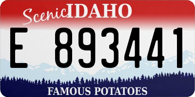 ID license plate E893441
