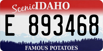 ID license plate E893468