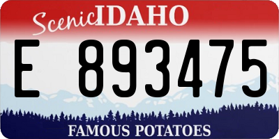 ID license plate E893475