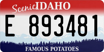 ID license plate E893481