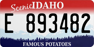 ID license plate E893482