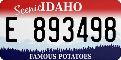 ID license plate E893498
