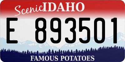 ID license plate E893501