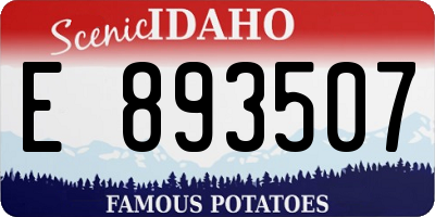 ID license plate E893507