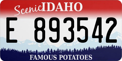 ID license plate E893542
