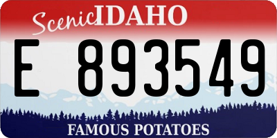 ID license plate E893549