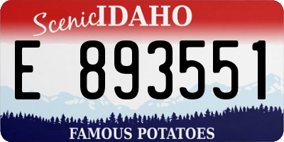 ID license plate E893551
