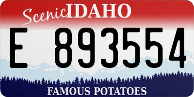 ID license plate E893554