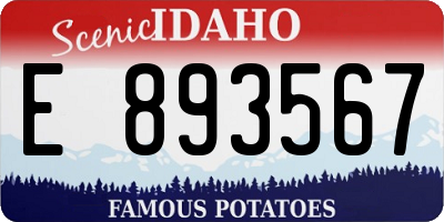 ID license plate E893567