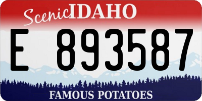 ID license plate E893587