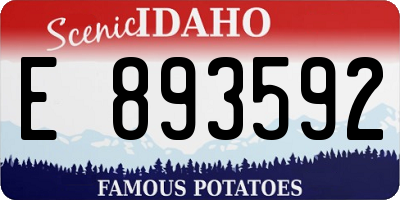 ID license plate E893592