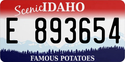 ID license plate E893654