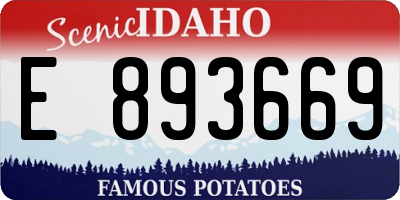 ID license plate E893669