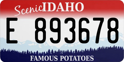 ID license plate E893678