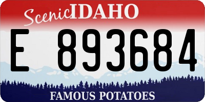 ID license plate E893684