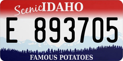 ID license plate E893705