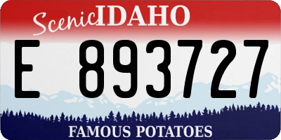 ID license plate E893727