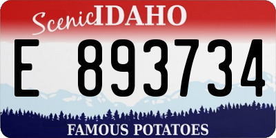 ID license plate E893734