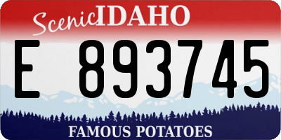 ID license plate E893745