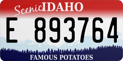 ID license plate E893764
