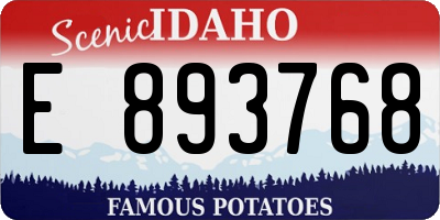 ID license plate E893768