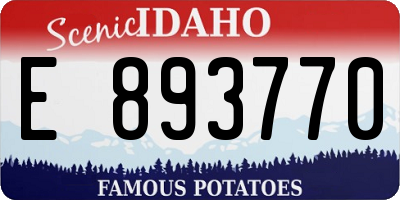ID license plate E893770