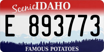 ID license plate E893773