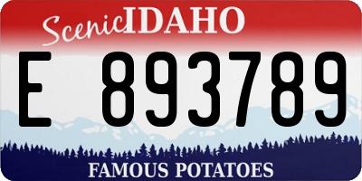 ID license plate E893789