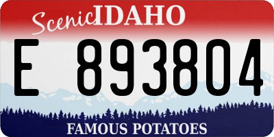 ID license plate E893804