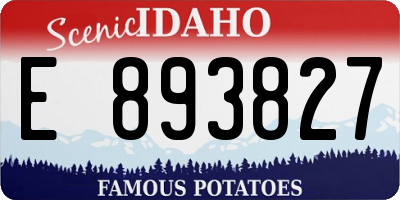 ID license plate E893827