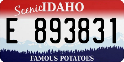 ID license plate E893831