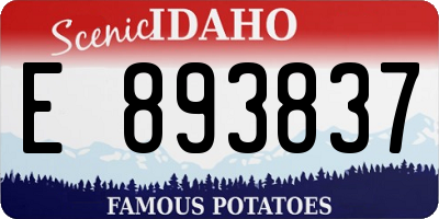 ID license plate E893837