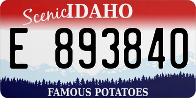 ID license plate E893840