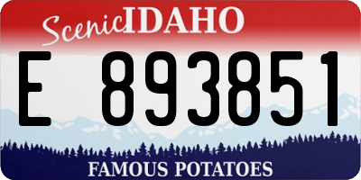 ID license plate E893851