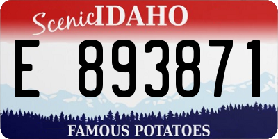ID license plate E893871