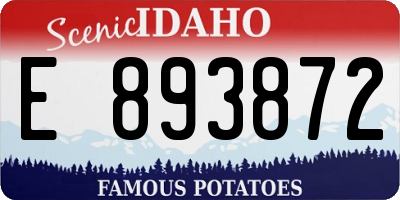 ID license plate E893872