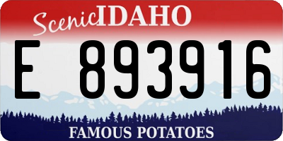 ID license plate E893916
