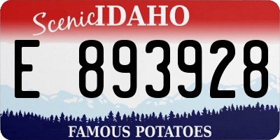 ID license plate E893928