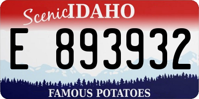 ID license plate E893932