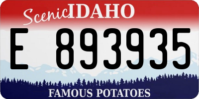 ID license plate E893935
