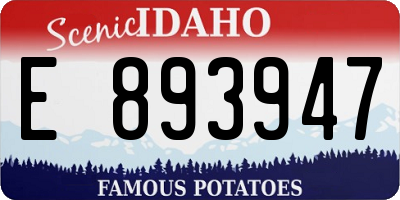 ID license plate E893947