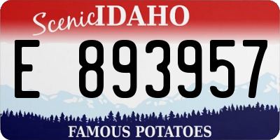 ID license plate E893957