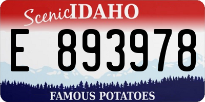 ID license plate E893978