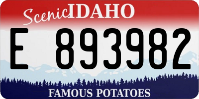 ID license plate E893982