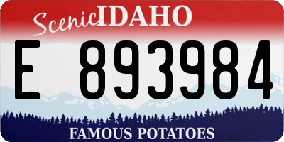 ID license plate E893984