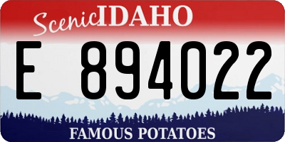 ID license plate E894022